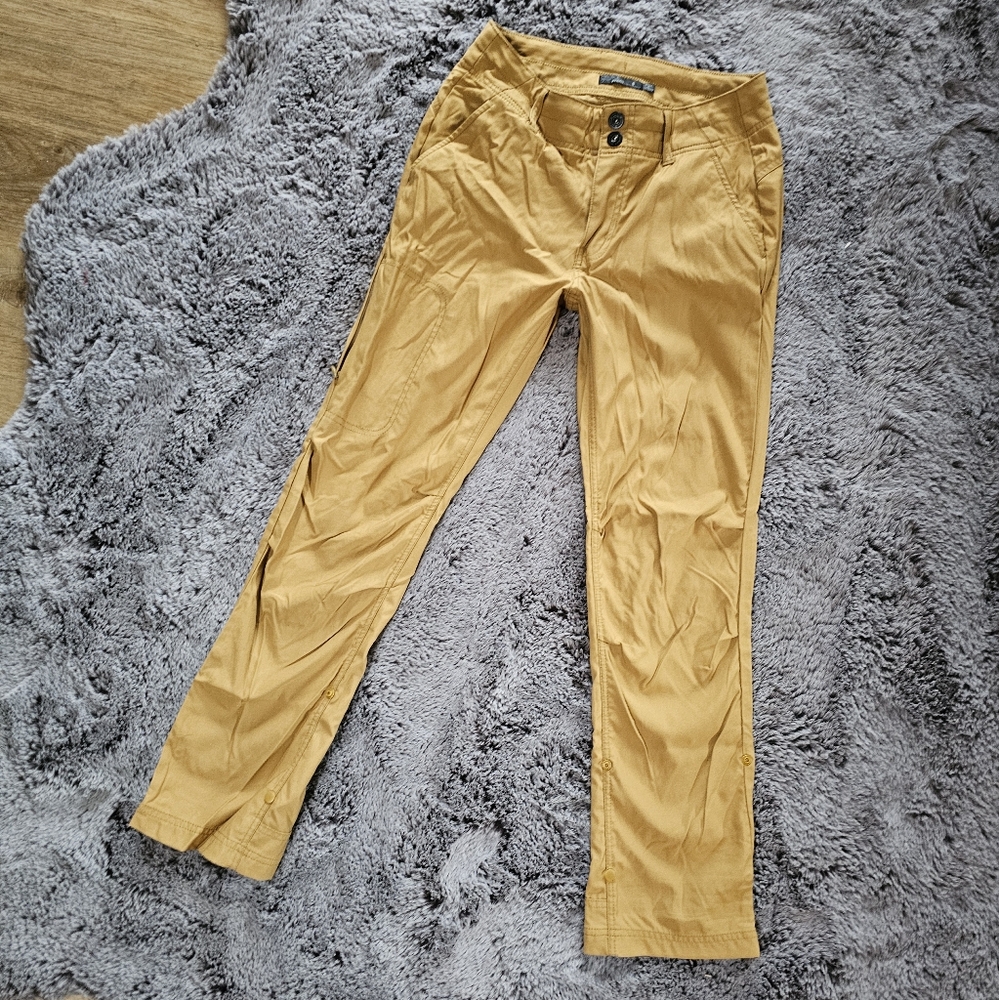 PrAna Mustard Yellow Hiking Pants sz 8